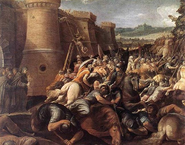 GIuseppe Cesari Called Cavaliere arpino St Clare with the Scene of the Siege of Assisi Sweden oil painting art